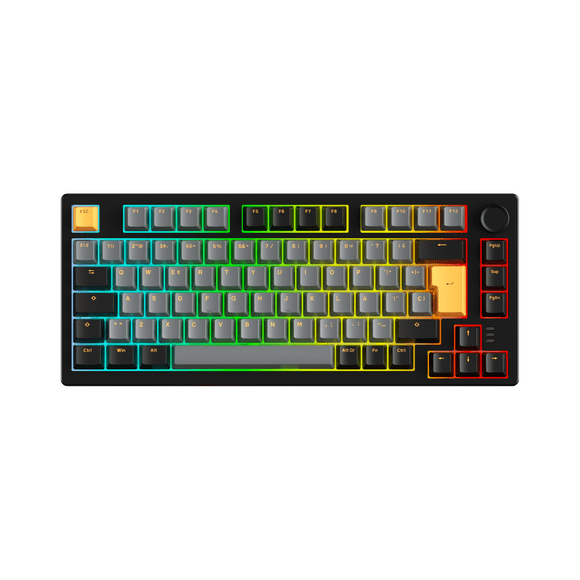 Teclado Gamer Mecánico EK75PRO, 75% Inalámbrico 2.4G/Bluetooth/Cable, Estructura Gasket, Batería 4000mAh, RGB, Hot-Swappable, para PC/Laptop