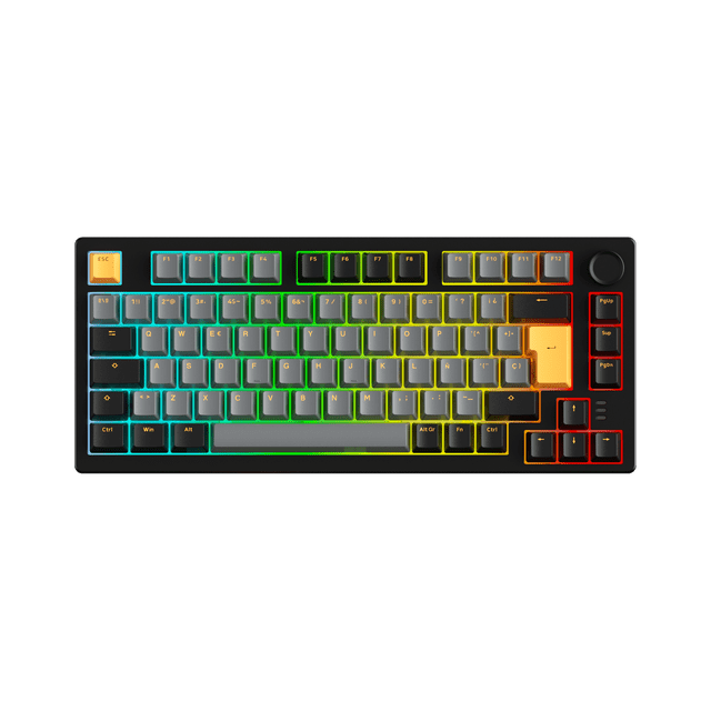 Teclado Gamer Mecánico EK75PRO, 75% Inalámbrico 2.4G/Bluetooth/Cable, Estructura Gasket, Batería 4000mAh, RGB, Hot-Swappable, para PC/Laptop