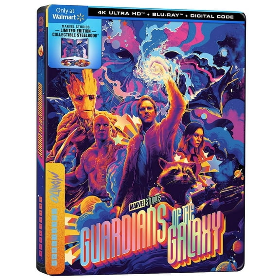 Guardians of the Galaxy Walmart Exclusive Mondo Steelbook (4K Ultra HD   Blu-ray   Digital Code)