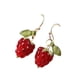 thumbnail image 3 of Pendientes de frambuesa roja para mujer, pendientes de fruta creativos, bonitos y ligeros Caída corta, 3 of 9