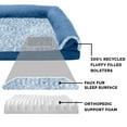 thumbnail image 5 of FurHaven Two-Tone Faux Fur & Suede Orthopedic Sofa Pet Bed for Dogs & Cats - Jumbo, Marine Blue, 5 of 12