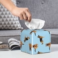 thumbnail image 6 of Logiee Tissue Box Cover 5X5X5'' PU Leather Tissue Holder Square Tissue Cube Box Organizer for Bathroom Vanity Countertop,Car,Night Stands,Office,Home,Kitchen (German Shepherd Dog), 6 of 8