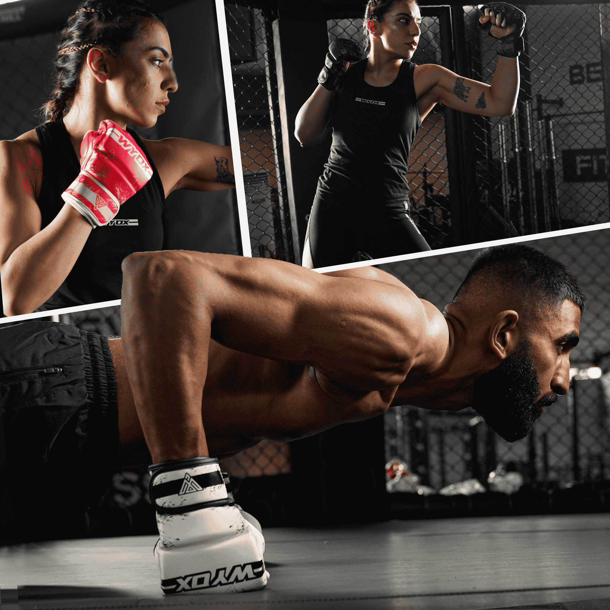 WYOX MMA Gloves for Men Adults, Training & Sparring Gloves with Wrist Support, Padded Knuckle Protection for Boxing, Kickboxing & Martial Arts