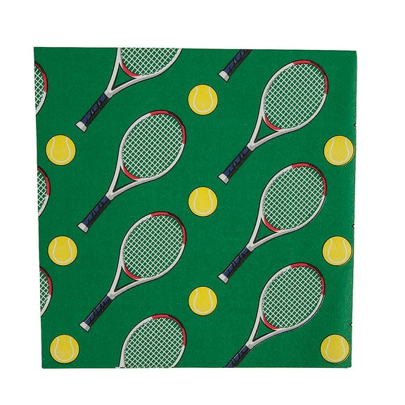 Fun Express 6 1/2" Tennis Party Disposable Paper Luncheon Napkins - 16 Count