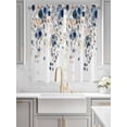 thumbnail image 2 of Navy Blue Flowers Living Room Curtains 2 Panel, Spring Floral Elegant Pastoral Watercolor Cafe Window Treatment, Extra Long Farmhouse Bedroom Bathroom Kitchen Curtains Drapes 104"x72", 2 of 6