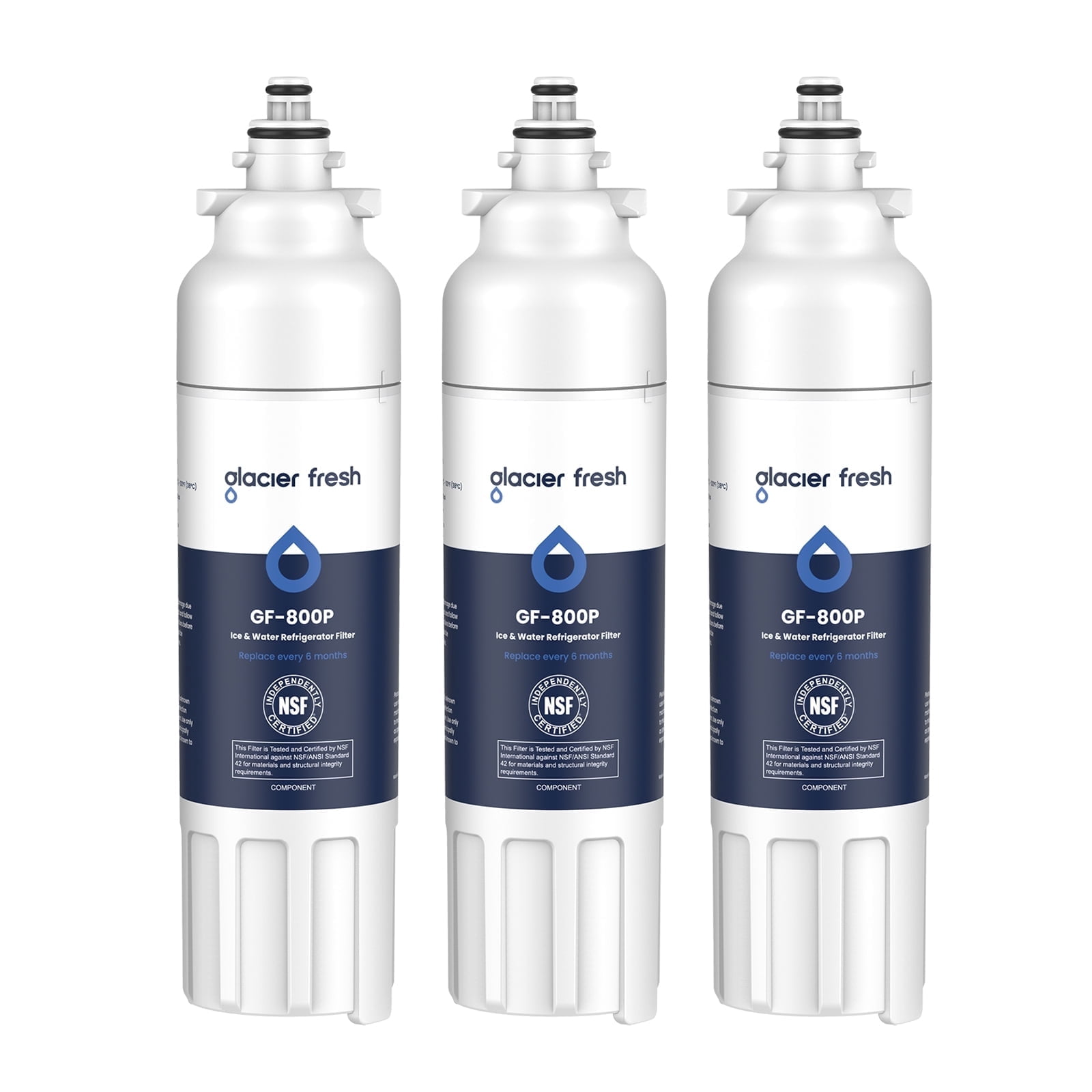 GLACIER FRESH Replacement for LT800P Refrigerator Water Filter, Compatible with LG LT800P, LT800PC, LSXS26326S, Kenmore 46-9490, 3 Pack