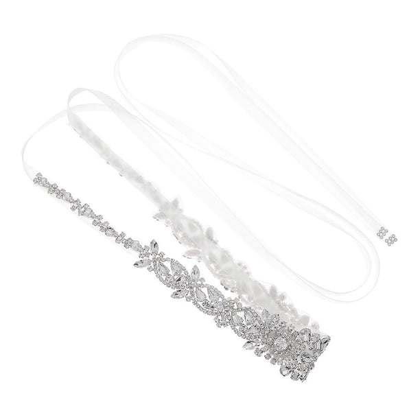 KAKOWELY Cinturón decorativo para boda, 1 pieza, adorno para ropa (plata)