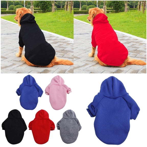 Ympkerial Dog Hoodies Small Dog Sweatshirts Cozy Brushed Fleece Basic Pullover with Hood for Puppies Pet Clothes Soft Stretch Warm Winter Apparel
