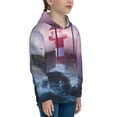 thumbnail image 3 of Kll Unisex Kids Boys Girls Hooded Pocket Pullover Hoodies-Lighthouse Waves Torrential Rain, 3 of 9