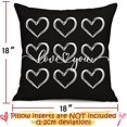 thumbnail image 3 of 4PCS Black Valentine’s Day Throw Pillow Case Decorations - Valentine Linen Cushion Cover 18 x 18 Inches Gift Decor for Sofa Couch, 3 of 6