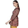 thumbnail image 2 of eloria Floral Printed Short Top With Three-Quarter Sleeves In Collar Neck Design, 2 of 5