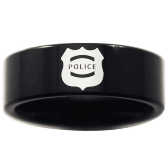 Black Tungsten Police Ring