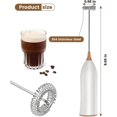 thumbnail image 3 of Mousseur à Lait Électrique Rechargeable USB, Blanc+marron, 3 of 5