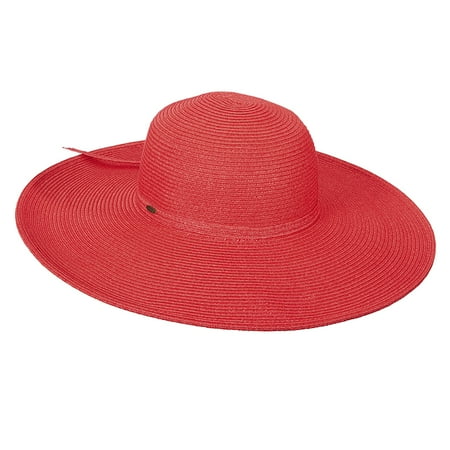 Scala Paper Braid - Scala Collezione Women's Big Brim Paper Braid Hat Chili OS