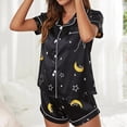 thumbnail image 4 of Pijama con cuello en V, conjunto de pijama de dos piezas con patrón único, pijama para mujer creado con maestría, 4 of 6
