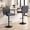 Gray, variant on Daluvenix Bar Stools Set of 2， PU Leather Adjustable Swivel Barstools，Hydraulic Counter Height Bar Chairs with Armrest Back for Kitchen Island，Black