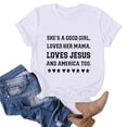 thumbnail image 2 of Women's T-Shirts Casual Summer Fashion Solid Color Letter Print Round Neck Short Sleeve Top for Everyday Wear, 2 of 5