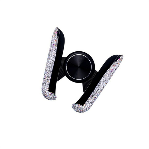 Cateissary Soporte de teléfono para automóvil Automático Montado en el vehículo Diamantes de imitación Soporte de clip integrado Soporte Videojuegos y accesorios Blanco