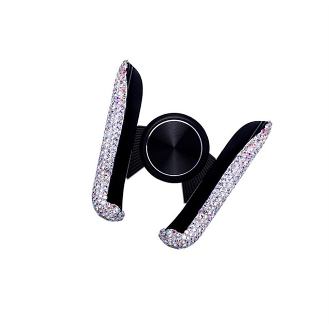 Sidaley Soporte de teléfono para automóvil Diamantes de imitación Soporte de clip incrustado Soporte universal autoadhesivo en forma de V Accesorios Type3 NO3