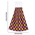 thumbnail image 2 of Haosy 2 Pack Kitchen Wash Cloths with Hanging Loops Absorbent Absorbent Quick Drying Hand Towels, Pink and Orange Checkered, 2 of 7