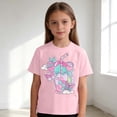 thumbnail image 2 of Trendfront Girls Cartoon Graphic Shirt Cute Character Print Summer Tee Crewneck Short Sleeve Casual Fashion T-Shirt Everyday Wear Playwear Tops, 2 of 4