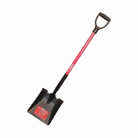 Bully Tools 62520 Square-Point Shovel, Fiberglass D-Grip Handle - Quantity 1