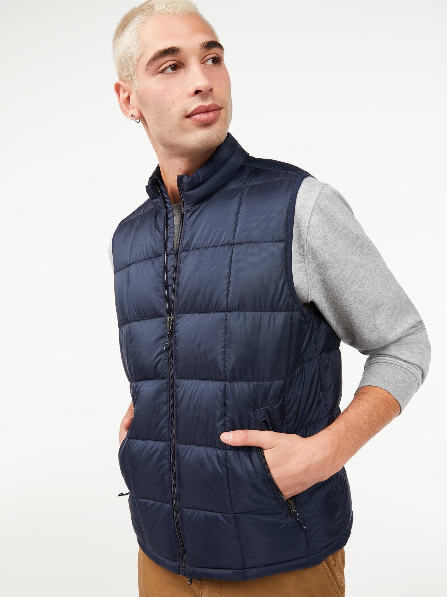 Free Assembly Men's Box Quilted Vest - Walmart.com