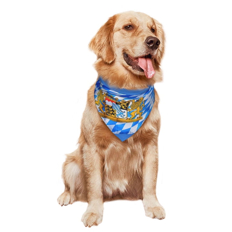 Bavarian-Flag Dog Bandanas Triangle Dog Scarfs For Small Medium