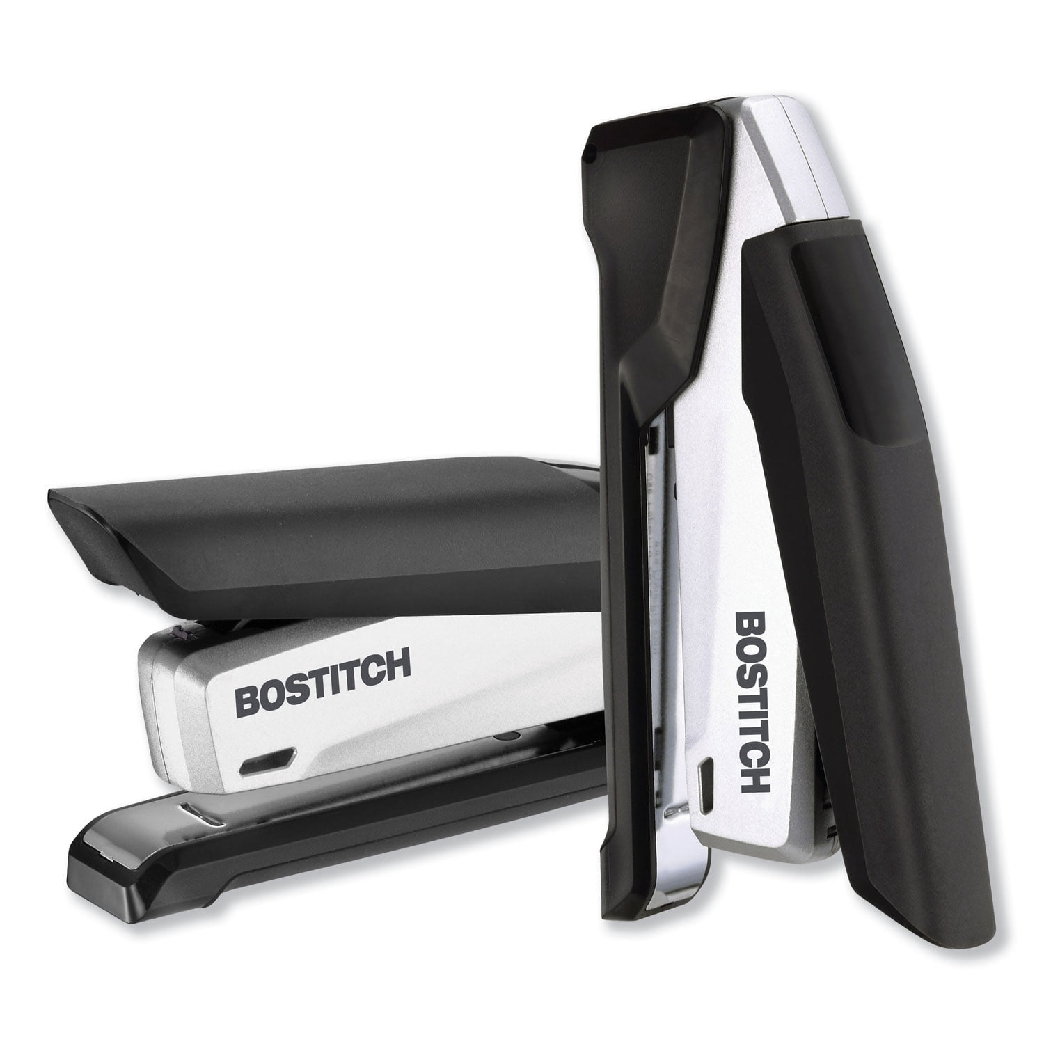 Stanley Bostitch Inpower Spring-Powered Premium Desktop Stapler, 28-Sheet Capacity, Black/Silver