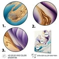 thumbnail image 3 of Designart Blue, Gold And Purple Abstract Waves IV Canvas Wall Art, 3 of 5