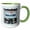 Green/White, variant on 3drose, Image of Class of 2023, Stas, Globe, Books, Tassel, Blue, the Graduate, 11oz Two-tone Yellow Mug