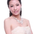 thumbnail image 3 of Yesbay Women\'s Rhinestone Faux Pearl Necklace Earring Wedding Bridal Jewelry Set-, 3 of 5