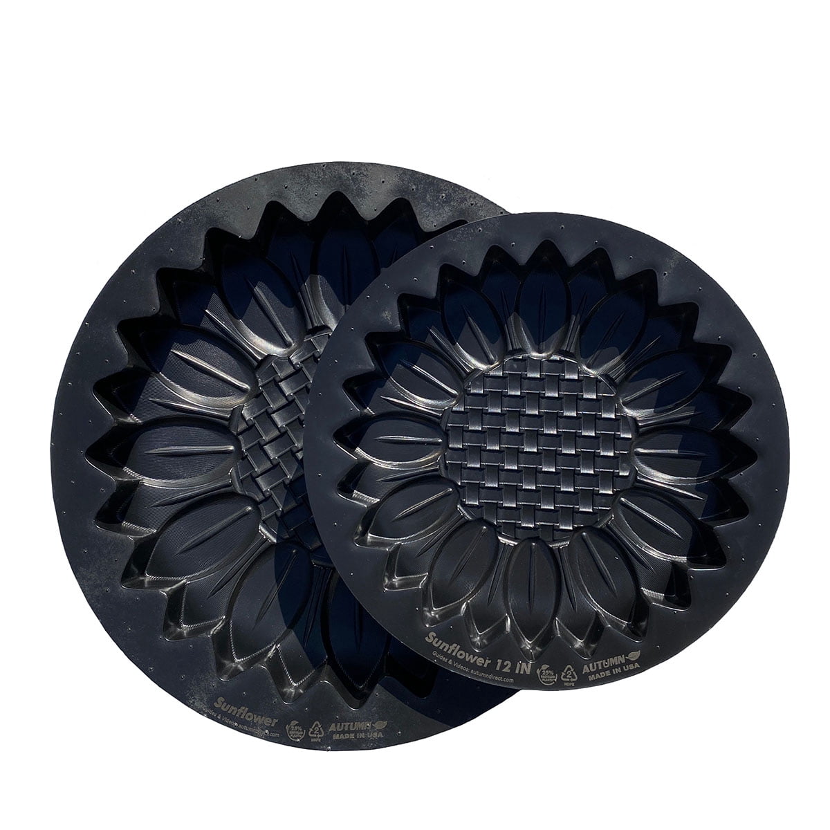 Set of 2 Sunflower-Shaped Durable Stepping Stone Molds - Concrete Cement Molds - DIY Stepping Stones for Garden Walkway - Flower Statues for Garden - Flower Garden Decor Molds