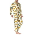 thumbnail image 2 of Picia Honeycomb And Honey Pattern Men’s Long-Sleeve Sleepwear Set - Soft 2-Piece Loungewear with Pockets, Comfy PJs for Relaxing Nights-Small, 2 of 7