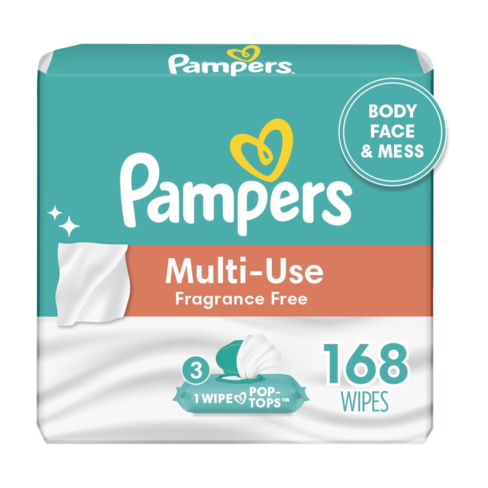 Baby Wipes Pampers Expressions Baby Diaper Wipes 504 Count Hypoallergenic and Unscented 9X Pop-Top Packs 