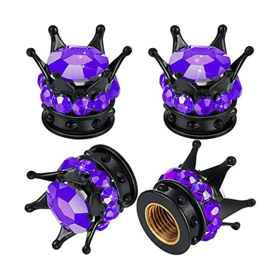 Wmool 4Pcs Diamond-Crown Car Tire Tyre Vaes Dust s Cover B0V2 R2V1~