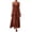 Brown, variant on SELONE Maxi Dresses for Women Ruched Hawaiian Dresses Sleeveless Flare A-Line Dresses V Neck Sundress Black 2XL