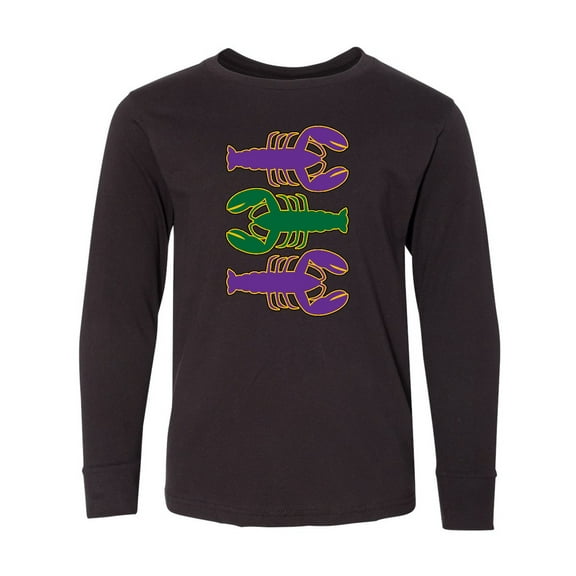 Inktastic Mardi Gras Celebration Funny Crawfish Long Sleeve Youth T-Shirt