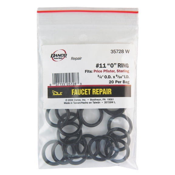 Danco 3/4 in. D X 9/16 in. D Rubber O-Ring 20 pk