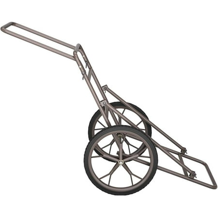 SAFSTAR Folding Deer Cart Heavy-Duty Steel Hunting Game Cart w/ 2 Big Rubber Wheels & Lockable Design 500 lbs Capacity Foldable Outdoor Carrying Cart for Luggage Firewood Deer Animal (Silver)