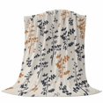 thumbnail image 6 of Orange Grey Botanical Blanket Soft Cozy Warm Throw Blanket for Couch, Plush Fuzzy Flannel Fleece Blankets for Sofa, Rustic Country Spring Floral Summer Leaf Bed Blankets Gifts for Men, 50"x80", 6 of 9