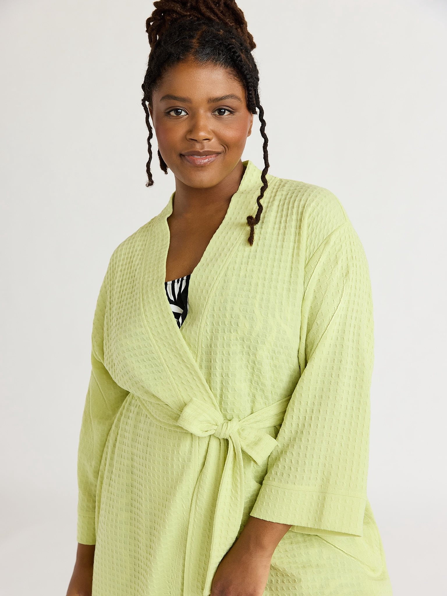 Joyspun Women's Kimono Robe, Size S to 3X