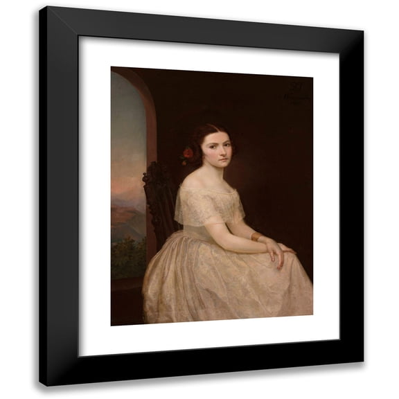Zofia Szymanowska-Lenartowicz 12x14 Black Modern Framed Museum Art Print Titled - Self-Portrait (1855)