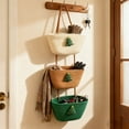 thumbnail image 4 of SLYNSHome Over the Door Hanging Basket,3-Tier Woven Cotton Wall-Mounted Storage Organizer Bag Decorative Hanging Kitchen Baskets, 4 of 6