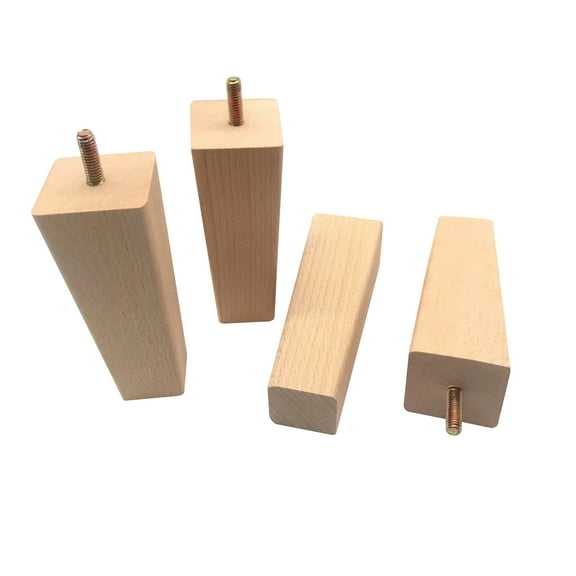 Raindrops 4Pcs Decorative Furniture Leg Wood Table Legs with Height Adjustment Assorted Color 5.9X1.9In