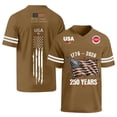 thumbnail image 3 of Evdexr 250th Anniversary Graphic Tees Men Crew Neck Short Sleeve Independence Day Shirts American Flag Usa Star Stripes Liberty Patriotic T Shirt Brown L, 3 of 5