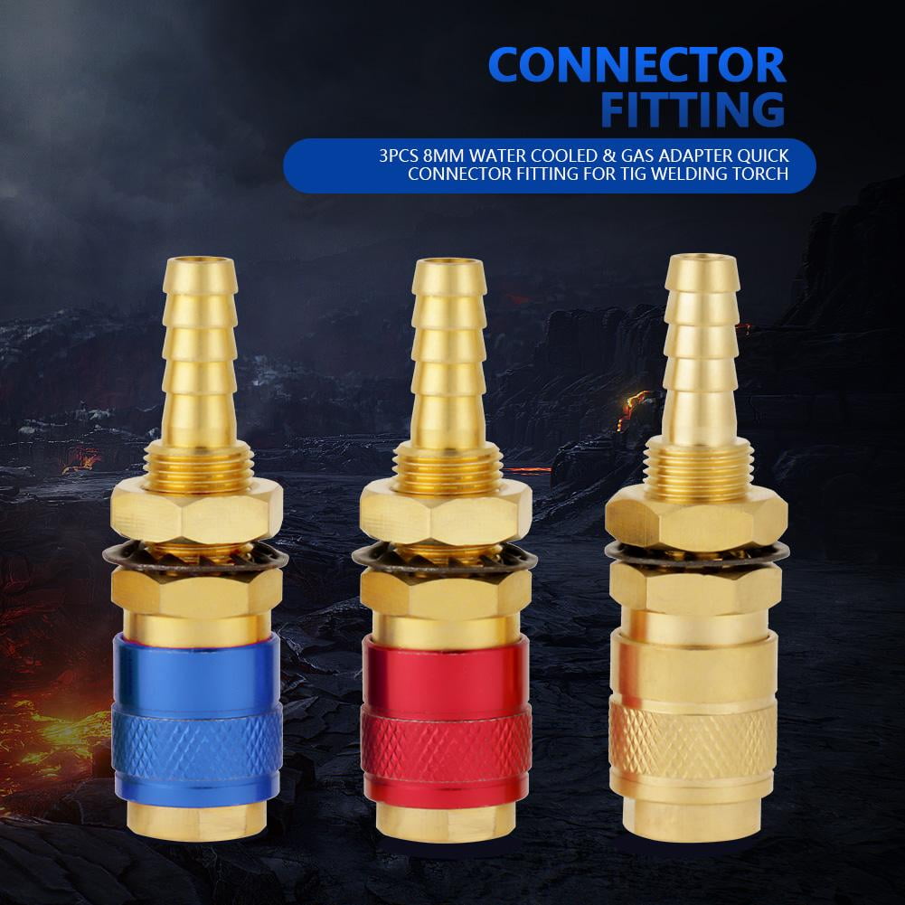 Blue 12mm Plug Lamdoo Water Cooled Gas Adapter Quick Connector Fitting For TIG Welding Torch