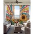 thumbnail image 4 of Sunflowers Blackout Curtains 72 Inches Long, Summer Botanical Floral Leaf Colorful Stripes Thermal Insulated Black Out Curtains, Darkening Window Curtain for Bedroom Living Room 52"x72" 2 Panels, 4 of 9