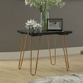 thumbnail image 2 of ACME Telestis 22" Square Marble Top End Table in Black and Gold, 2 of 5