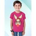 thumbnail image 2 of Easter Bunny With Bubble Gum Funny Egg Hunting Christian Holiday Youth T-shirt, Youth XL, Cyber Pink, 2 of 5